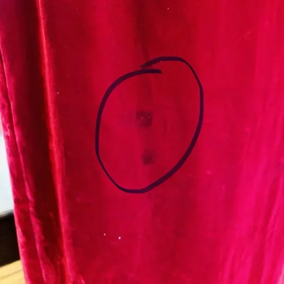 1960s Cranberry Red Straight Maxi Skirt Plush Velvet Hippie Does Victorian - Picture 7 of 9